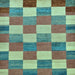 Square Machine Washable Checkered Light Blue Modern Rug, wshabs80lblu