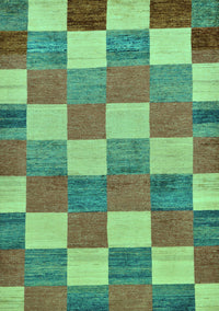 Checkered Turquoise Modern Rug, abs80turq