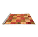 Sideview of Machine Washable Checkered Orange Modern Area Rugs, wshabs80org