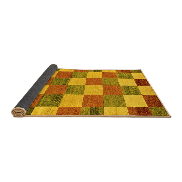 Sideview of Checkered Yellow Modern Rug, abs80yw