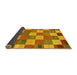 Sideview of Checkered Yellow Modern Rug, abs80yw