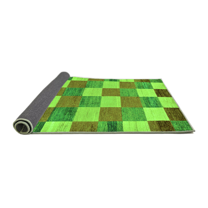 Sideview of Checkered Green Modern Rug, abs80grn