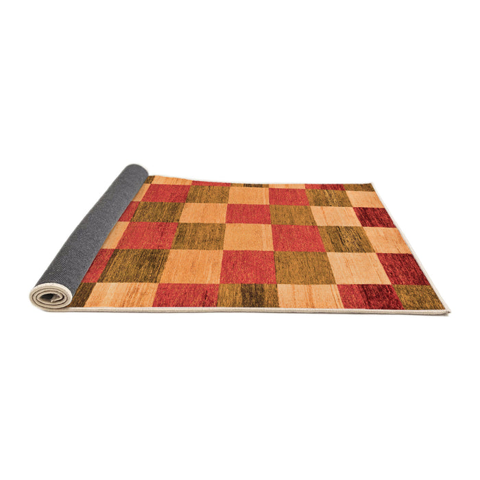 Sideview of Checkered Orange Modern Rug, abs80org