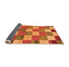 Sideview of Checkered Orange Modern Rug, abs80org