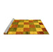 Sideview of Machine Washable Checkered Yellow Modern Rug, wshabs80yw