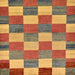 Square Abstract Gold Checkered Rug, abs80