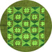 Round Abstract Green Modern Rug, abs810grn