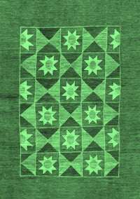 Abstract Emerald Green Modern Rug, abs810emgrn