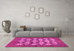 Machine Washable Abstract Pink Modern Rug in a Living Room, wshabs810pnk