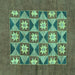 Square Abstract Turquoise Modern Rug, abs810turq