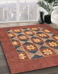 Abstract Bronze Brown Modern Rug, abs810