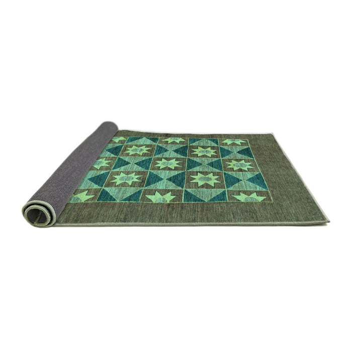 Sideview of Abstract Turquoise Modern Rug, abs810turq