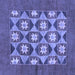 Square Abstract Blue Modern Rug, abs810blu