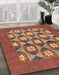 Abstract Bronze Brown Modern Rug in Family Room, abs810