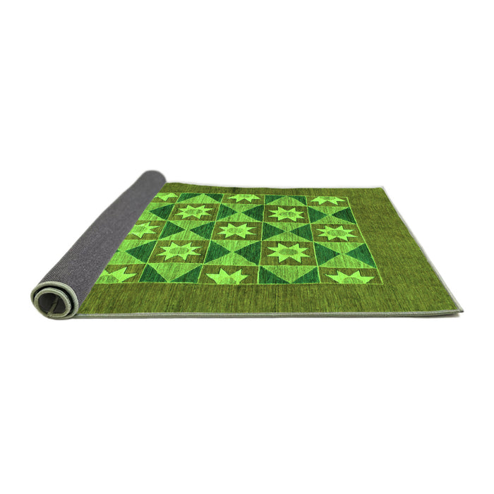 Sideview of Abstract Green Modern Rug, abs810grn