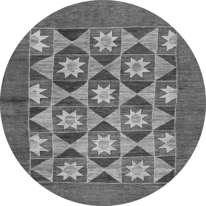 Round Abstract Gray Modern Rug, abs810gry