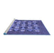 Sideview of Machine Washable Abstract Blue Modern Rug, wshabs810blu