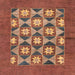 Square Machine Washable Abstract Bronze Brown Rug, wshabs810