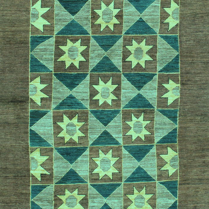 Machine Washable Abstract Turquoise Modern Area Rugs, wshabs810turq