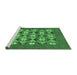 Sideview of Machine Washable Abstract Emerald Green Modern Area Rugs, wshabs810emgrn
