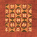 Square Abstract Orange Modern Rug, abs810org