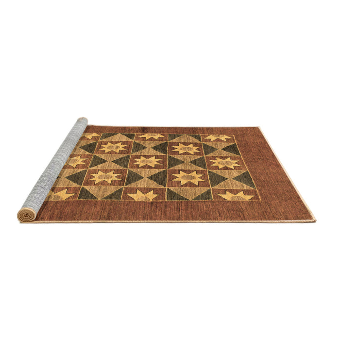 Sideview of Machine Washable Abstract Brown Modern Rug, wshabs810brn