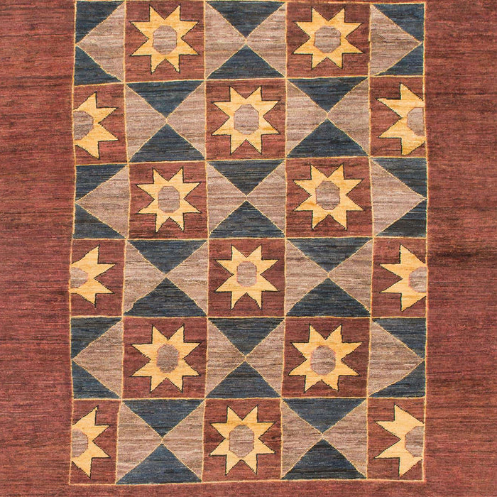 Machine Washable Abstract Bronze Brown Rug, wshabs810