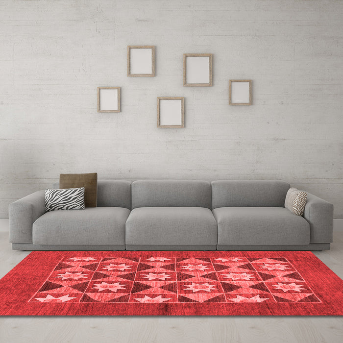 Modern Red Washable Rugs