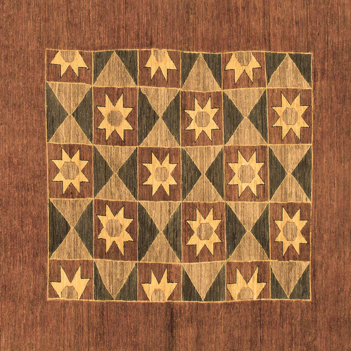 Square Abstract Brown Modern Rug, abs810brn