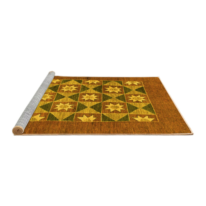 Sideview of Machine Washable Abstract Yellow Modern Rug, wshabs810yw