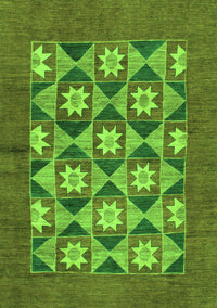 Abstract Green Modern Rug, abs810grn