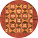 Round Abstract Orange Modern Rug, abs810org