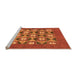 Sideview of Machine Washable Abstract Orange Modern Area Rugs, wshabs810org