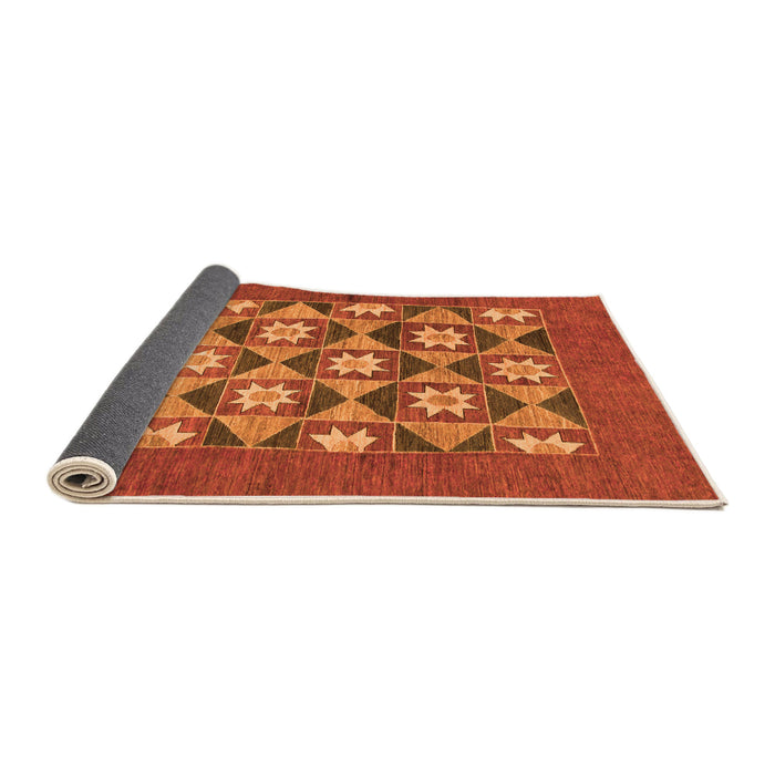 Sideview of Abstract Orange Modern Rug, abs810org
