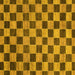 Square Machine Washable Checkered Yellow Modern Rug, wshabs811yw