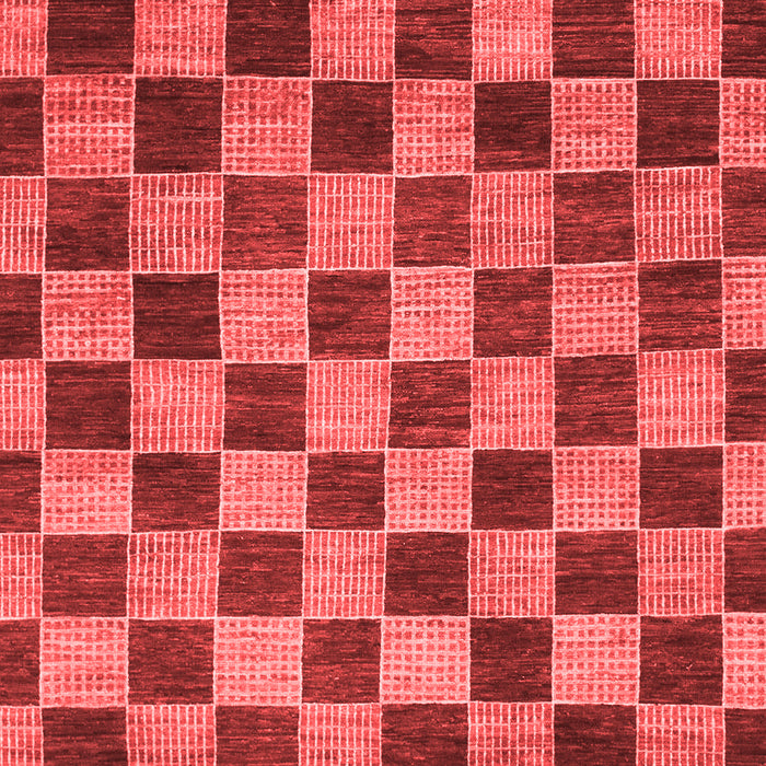 Machine Washable Checkered Red Modern Rug, wshabs811red
