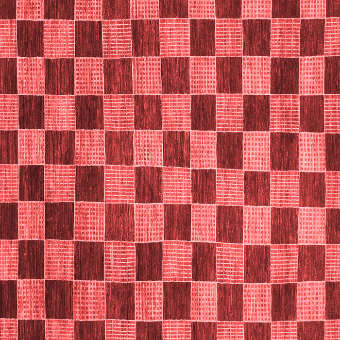 Machine Washable Checkered Red Modern Rug, wshabs811red