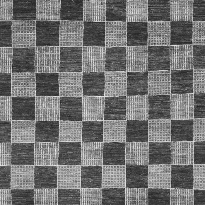 Machine Washable Checkered Gray Modern Rug, wshabs811gry