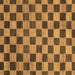 Square Machine Washable Checkered Brown Modern Rug, wshabs811brn