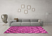 Machine Washable Checkered Pink Modern Rug in a Living Room, wshabs811pnk