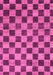 Machine Washable Checkered Pink Modern Rug, wshabs811pnk