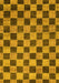 Machine Washable Checkered Yellow Modern Rug, wshabs811yw