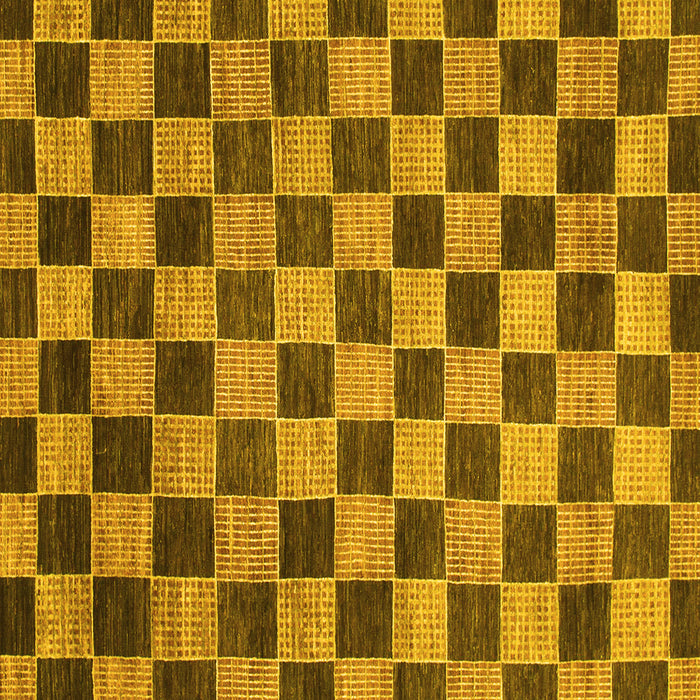 Square Checkered Yellow Modern Rug, abs811yw