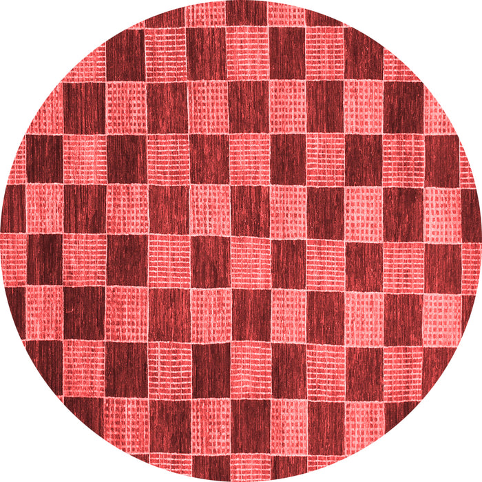 Machine Washable Checkered Red Modern Rug, wshabs811red