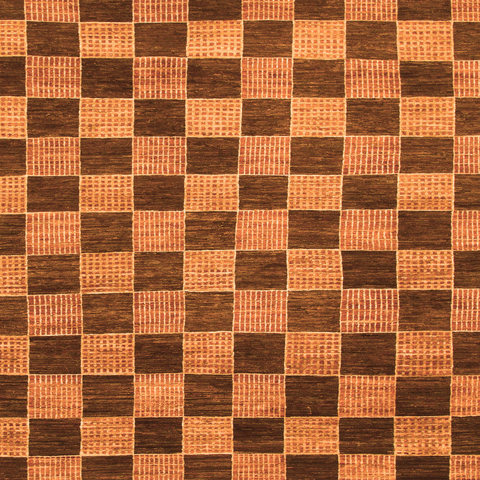 Square Machine Washable Checkered Orange Modern Area Rugs, wshabs811org