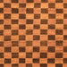 Square Machine Washable Checkered Orange Modern Area Rugs, wshabs811org