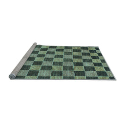 Sideview of Machine Washable Checkered Light Blue Modern Rug, wshabs811lblu