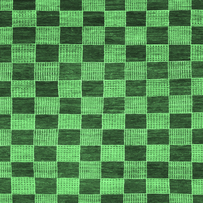 Square Machine Washable Checkered Emerald Green Modern Area Rugs, wshabs811emgrn