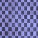 Square Machine Washable Checkered Blue Modern Rug, wshabs811blu