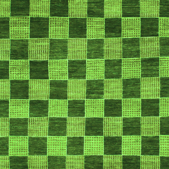 Machine Washable Checkered Green Modern Area Rugs, wshabs811grn